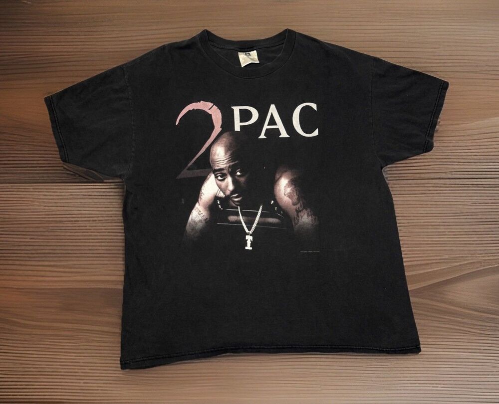 Vintage Tupac Rap T-Shirt Heaven Ain't Hard 2 Find 2Pac 90s Black Men’s Size XL